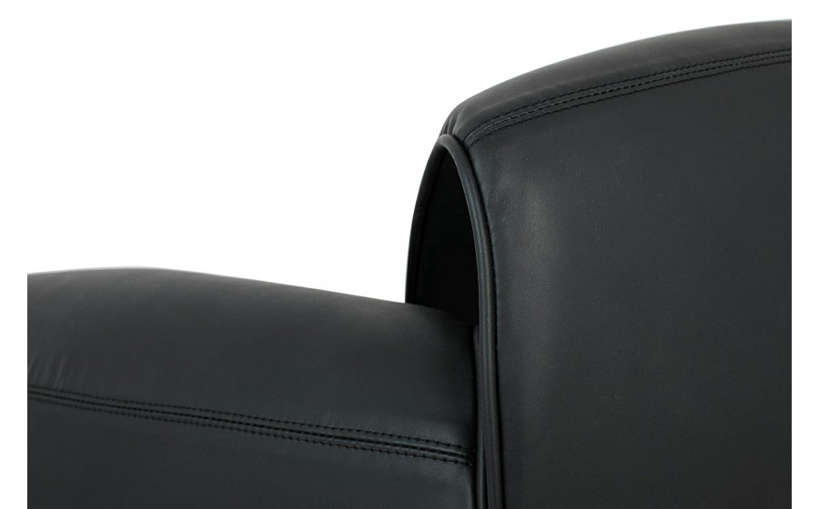 Fotel tapicerowany do salonu FLESSI czarny ekoskóra