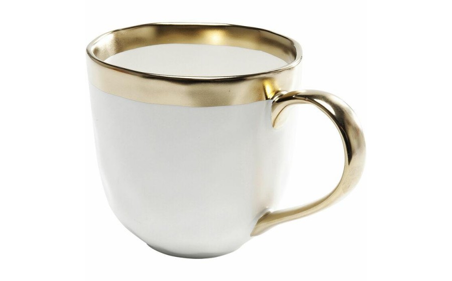 KARE komplet 4 kubków BELL biało-złoty