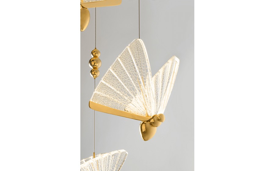 Lampa wisząca BUTTERFLY DISC 5 złota