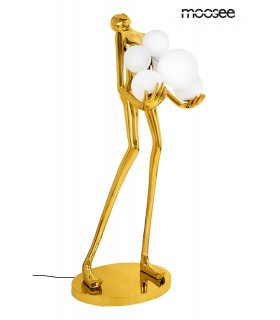 MOOSEE lampa podłogowa, HUMAN GOLD, elegancka lampa, nowoczesny design, lampa z żywicy, dekoracyjna lampa, złota lampa,