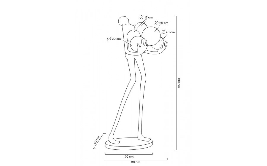 Lampa podłogowa HUMAN - włókno szklane, szkło