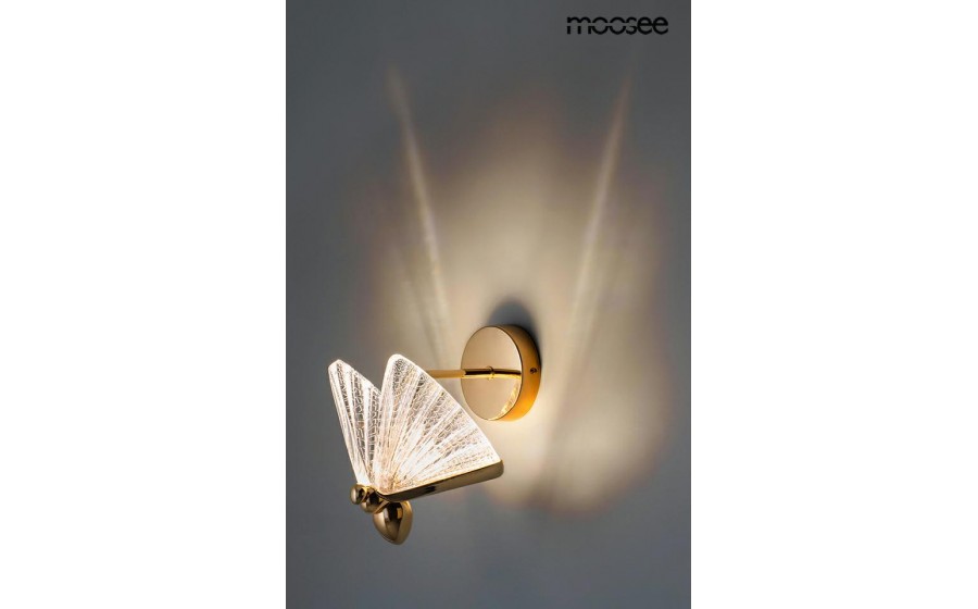 MOOSEE lampa ścienna BUTTERFLY M złota