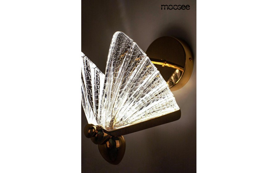 MOOSEE lampa ścienna BUTTERFLY M złota