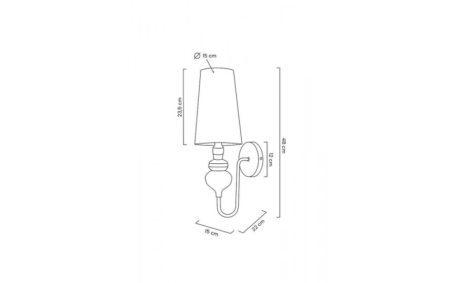 MOOSEE lampa ścienna QUEEN 15 srebrna