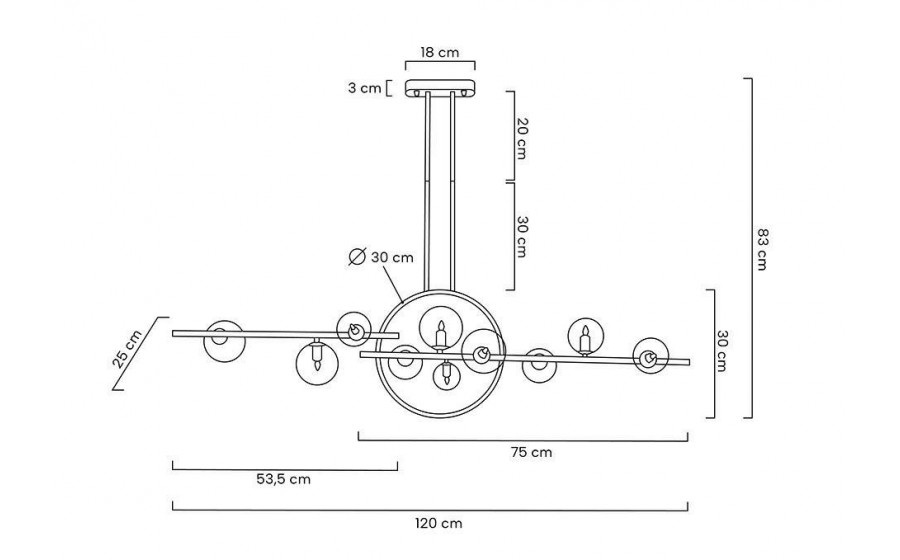 MOOSEE lampa wisząca ALURE LINE TWIN 120 czarna