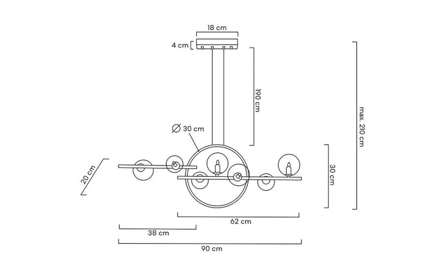 MOOSEE lampa wisząca ALURE LINE TWIN 90 czarna