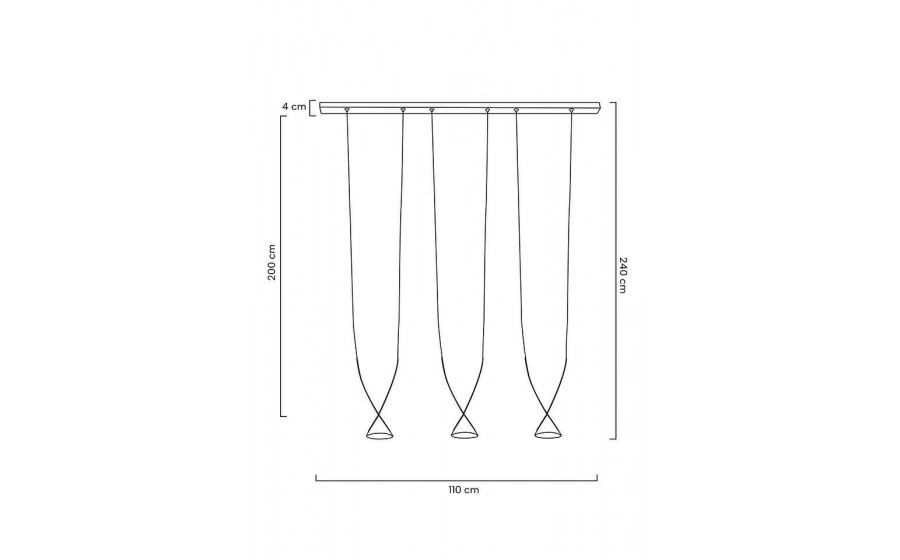 MOOSEE lampa wisząca ATLAS 3 czarna