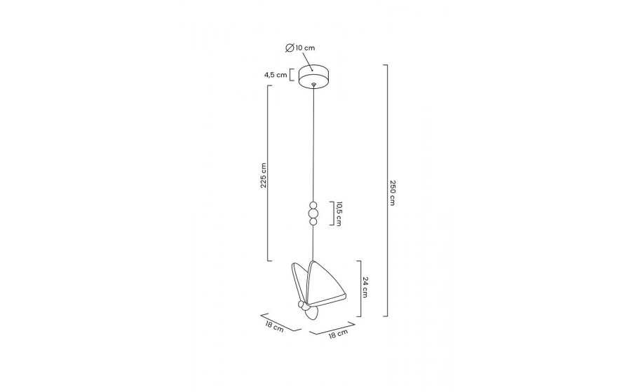 MOOSEE lampa wisząca BUTTERFLY M złota