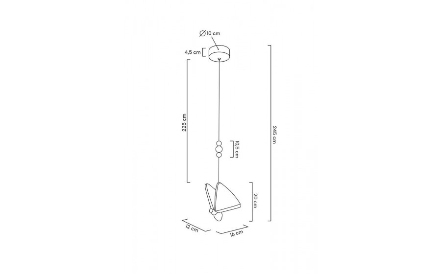 MOOSEE lampa wisząca BUTTERFLY S złota