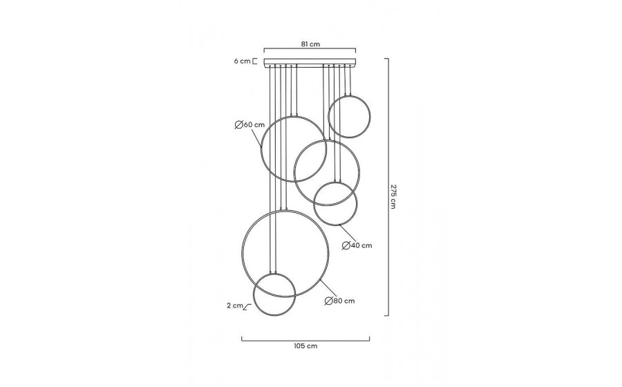 MOOSEE lampa wisząca CIRCULO SIX czarna