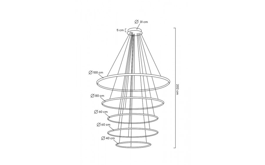 MOOSEE lampa wisząca RING SLIM L złota