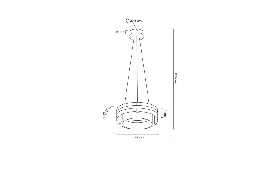 MOOSEE lampa wisząca SATURNUS 47 DUO złota - LED, kryształ, stal szczotkowana