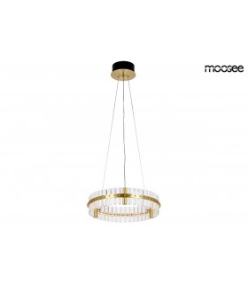 MOOSEE lampa wisząca SATURNUS 47 złota - LED, kryształ, stal szczotkowana