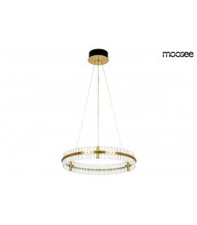 MOOSEE lampa wisząca SATURNUS 70 złota - LED, kryształ, stal szczotkowana