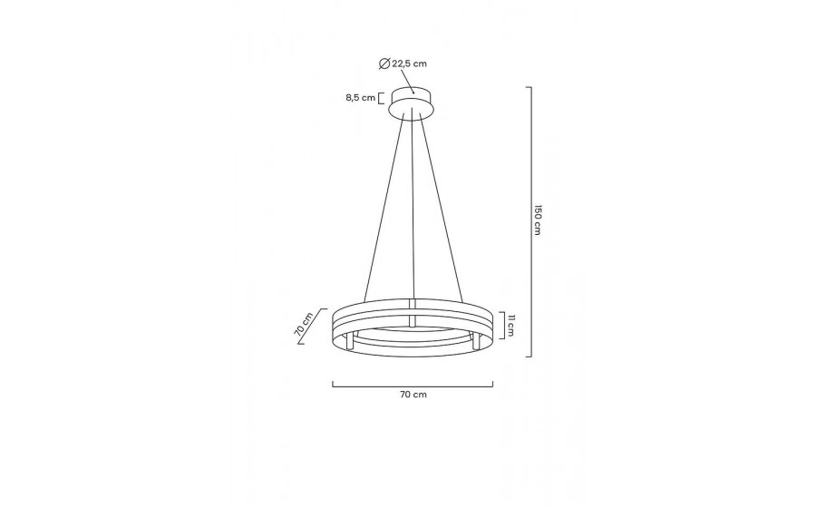 MOOSEE lampa wisząca SATURNUS 70 złota - LED, kryształ, stal szczotkowana