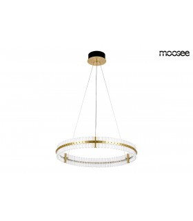 MOOSEE lampa wisząca SATURNUS 85 złota - LED, kryształ, stal szczotkowana