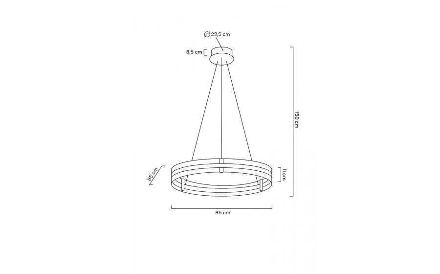 MOOSEE lampa wisząca SATURNUS 85 złota - LED, kryształ, stal szczotkowana