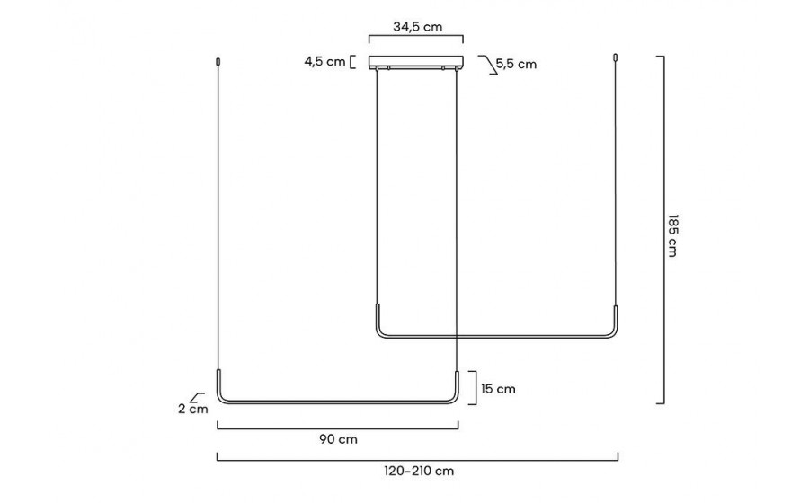 MOOSEE lampa wisząca SHAPE DUO 120 czarna