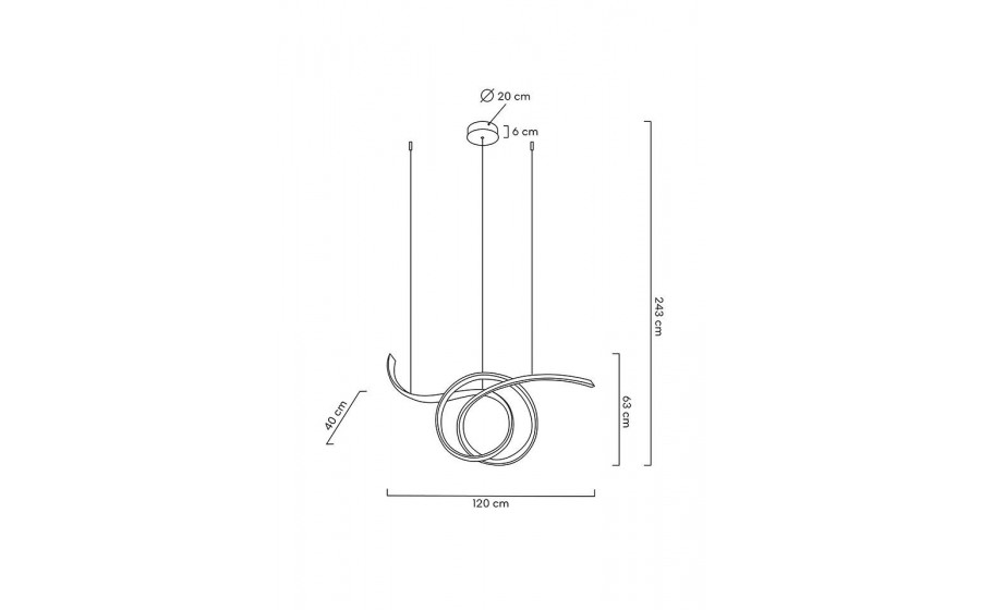 MOOSEE lampa wisząca WAVE 120 złota