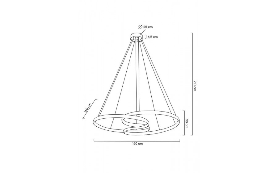 MOOSEE lampa wisząca WAVE 160A chrom