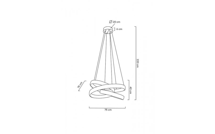 MOOSEE lampa wisząca WAVE 80 chrom