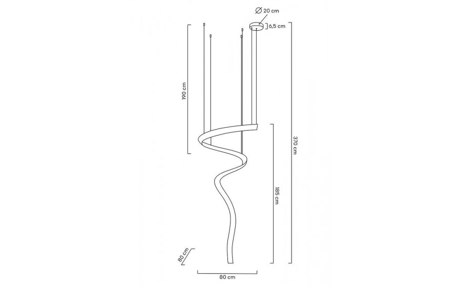 MOOSEE lampa wisząca WAVE CORDON 1A chrom