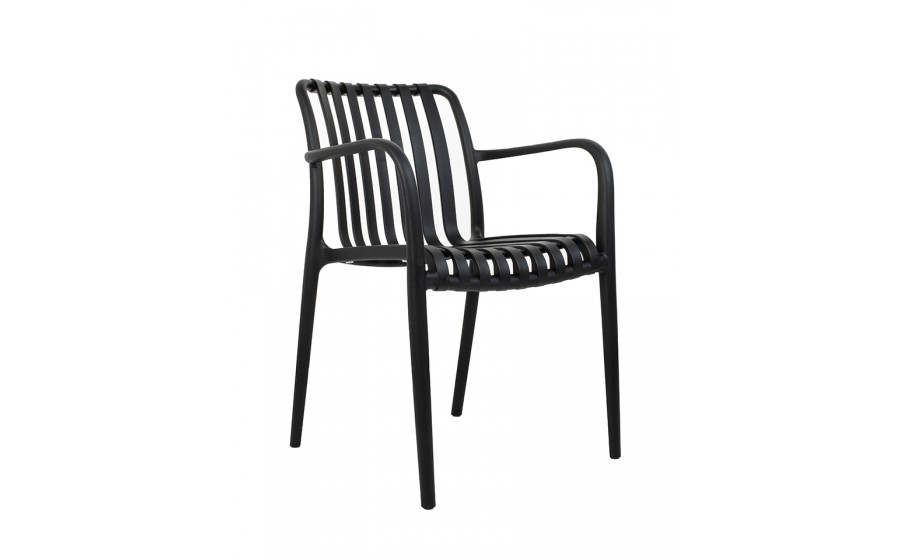 MODESTO krzesło STRIPS ARM czarne  -  polipropylen