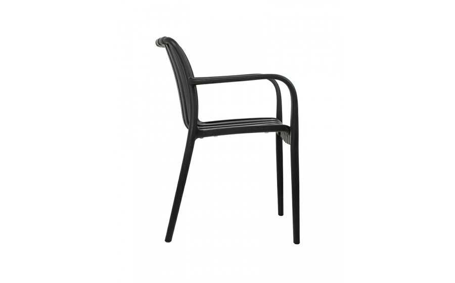 MODESTO krzesło STRIPS ARM czarne  -  polipropylen