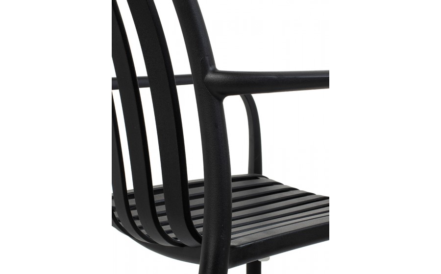 MODESTO krzesło STRIPS ARM czarne  -  polipropylen