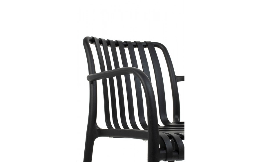 MODESTO krzesło STRIPS ARM czarne  -  polipropylen