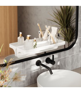 UMBRA półka łazienkowa, FLEX biała, samoprzylepne instalacje, wodoodporna półka, organizer łazienkowy, odporność na rdzę, UMBRA półka łazienkowa, FLEX biała, samoprzylepne instalacje, wodoodporna półka, organizer łazienkowy, odporność na rdzę,