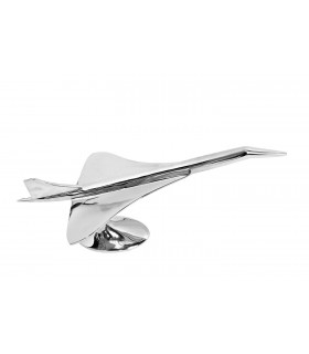 KARE dekoracja CONCORDE, srebrna dekoracja, niklowane aluminium, samolot Concorde, elegancki dodatek, miłośnicy lotnictwa,