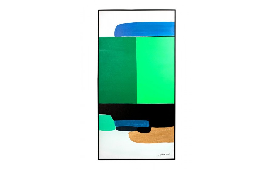 KARE obraz ABSTRACT SHAPES GREEN 73x143 cm