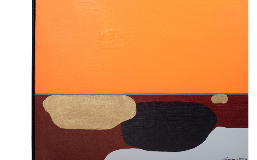 KARE obraz ABSTRACT SHAPES ORANGE 73x143 cm