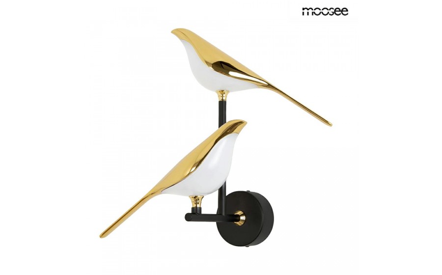 MOOSEE lampa ścienna BIRD TWIN złota