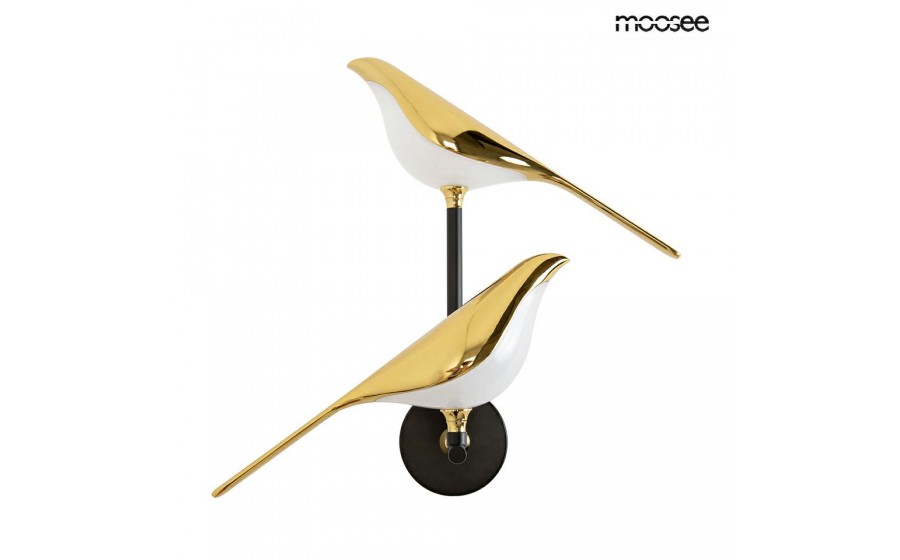 MOOSEE lampa ścienna BIRD TWIN złota