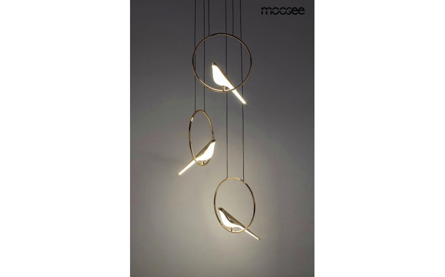 MOOSEE lampa wisząca BIRD DISC złota