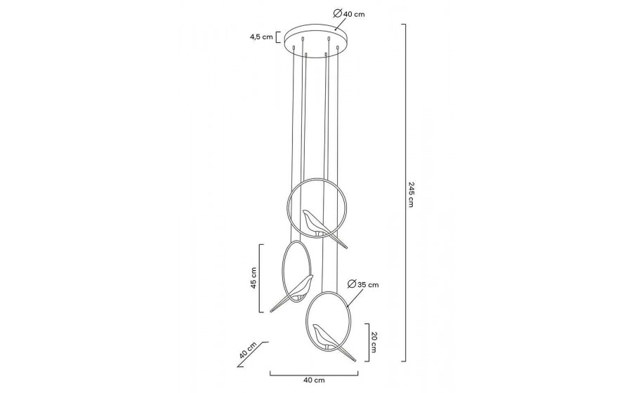 MOOSEE lampa wisząca BIRD DISC złota