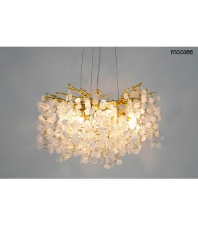 MOOSEE, lampa wisząca, RIVIERA 60 złota, ekskluzywna oprawa, akrylowe klosze, efektowne oświetlenie, salon urody, restauracja