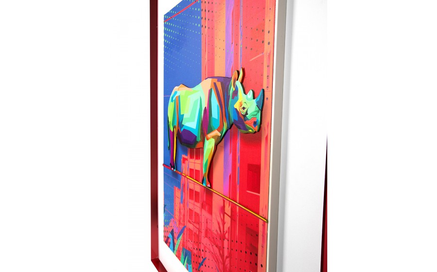 Obraz RHINO IN THE CITY 88 x 110 cm