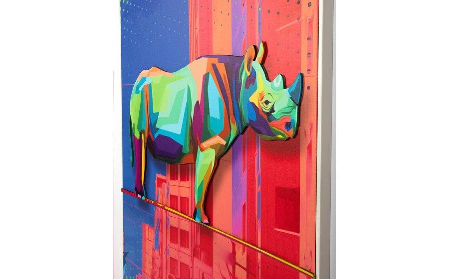 Obraz RHINO IN THE CITY 88 x 110 cm