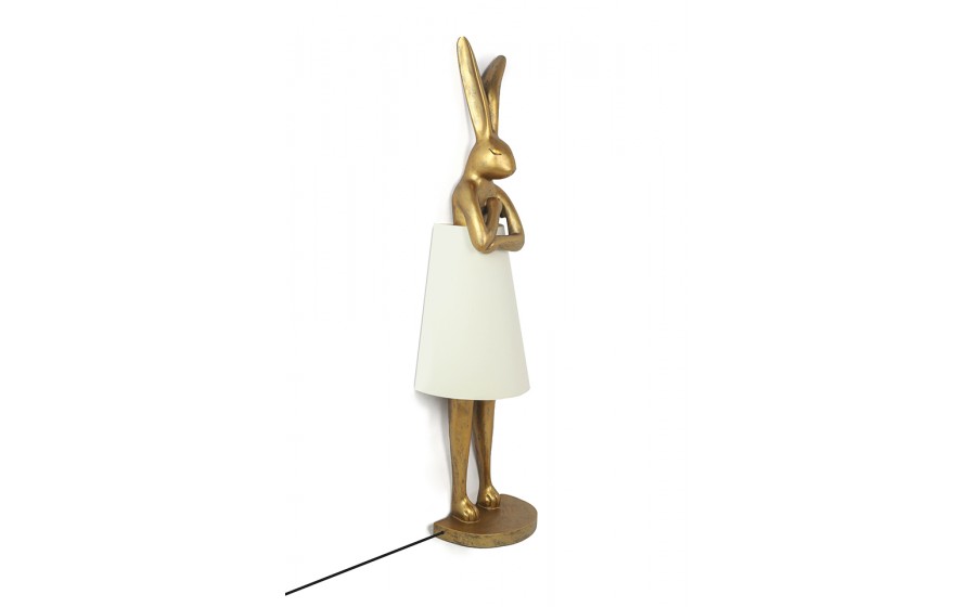 lampa podłogowa, designerska lampa, lampa Rabbit, oświetlenie nowoczesne, dekoracyjne oświetlenie, lampa z kloszem lnianym