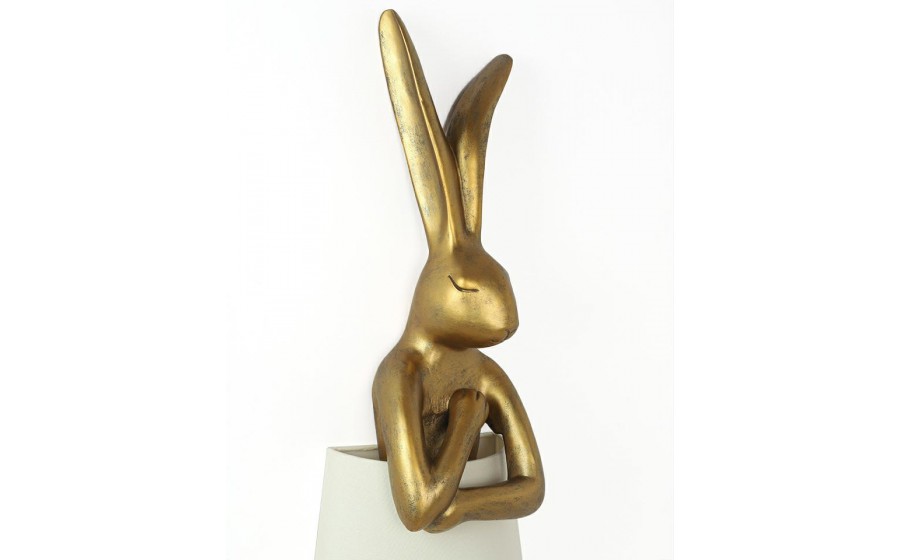 lampa podłogowa, designerska lampa, lampa Rabbit, oświetlenie nowoczesne, dekoracyjne oświetlenie, lampa z kloszem lnianym