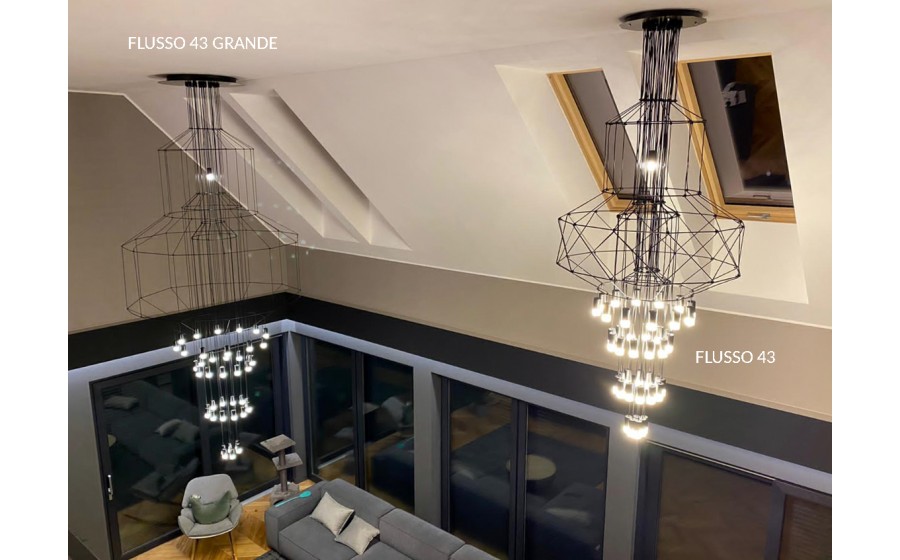 Lampa wisząca FLUSSO 43 GRANDE czarne