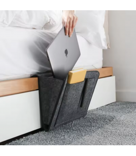 kieszeń filcowa, schowek brązowy, organizacja przestrzeni, akcesoria do wnętrz, filcowy organizer, przytulne wnętrze,