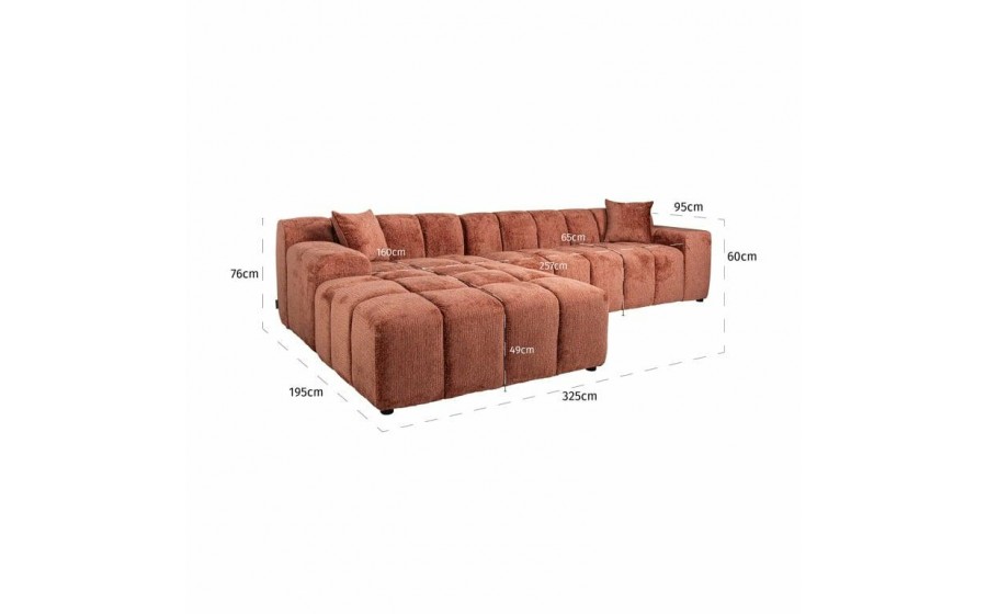 RICHMOND sofa CUBE L bordowa