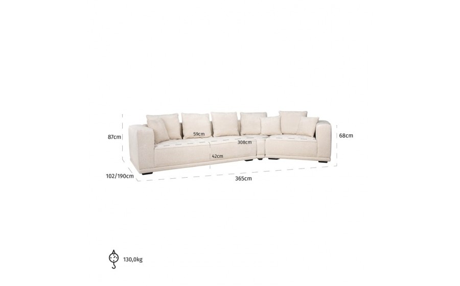 RICHMOND sofa czteroosobowa LUSSO beżowa