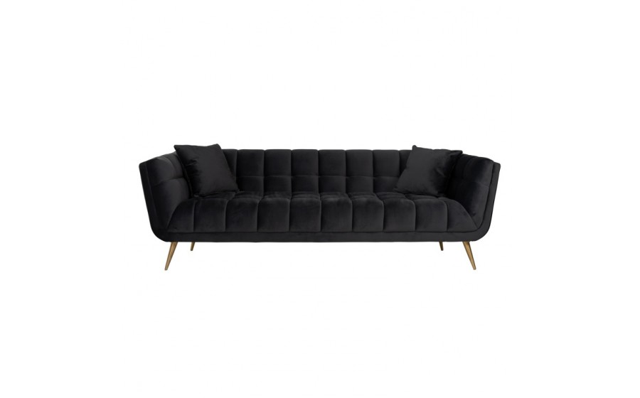 RICHMOND sofa HUXLEY ANTRACIET - welur, szczotkowane złoto