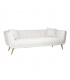 RICHMOND sofa HUXLEY BOUCLE - biała, szczotkowane złoto