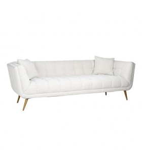 RICHMOND sofa HUXLEY BOUCLE - biała, szczotkowane złoto